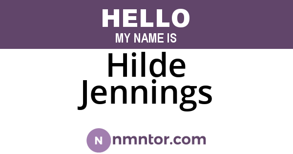 Hilde Jennings