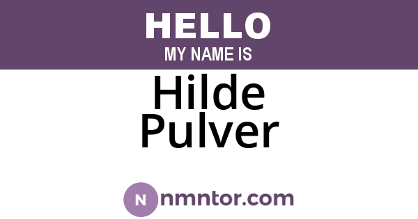 Hilde Pulver