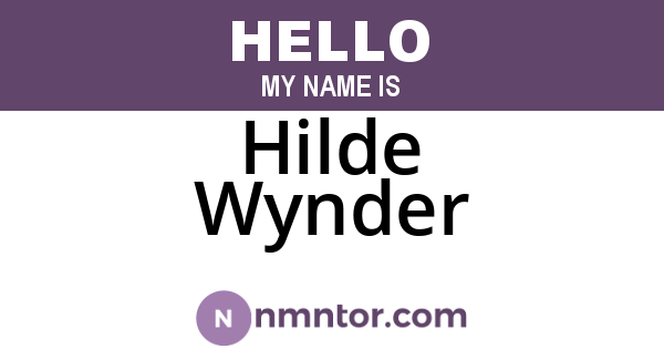 Hilde Wynder