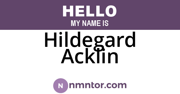 Hildegard Acklin