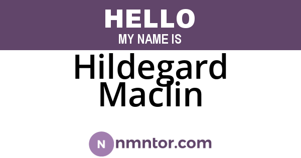 Hildegard Maclin