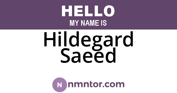 Hildegard Saeed
