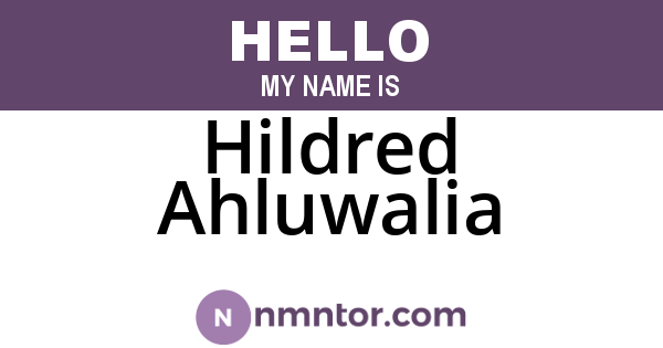 Hildred Ahluwalia