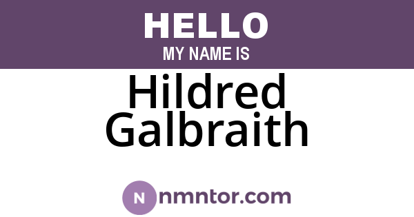 Hildred Galbraith