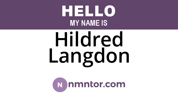 Hildred Langdon