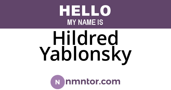 Hildred Yablonsky