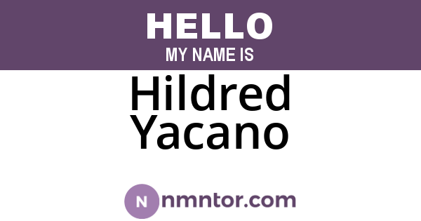 Hildred Yacano
