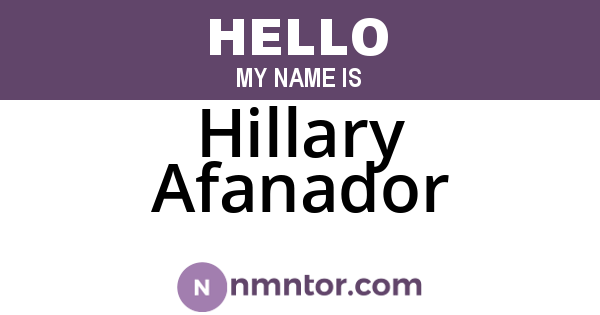 Hillary Afanador