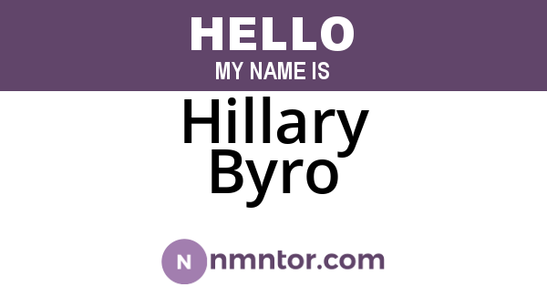 Hillary Byro