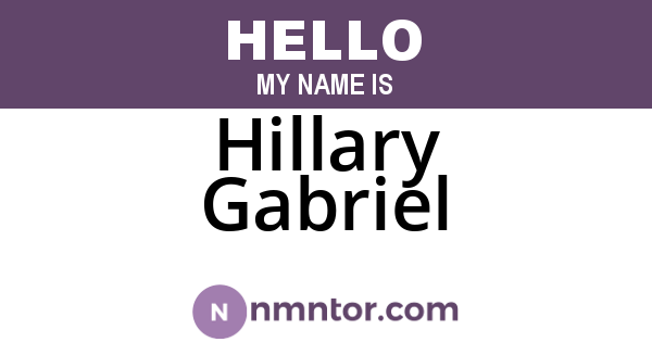 Hillary Gabriel