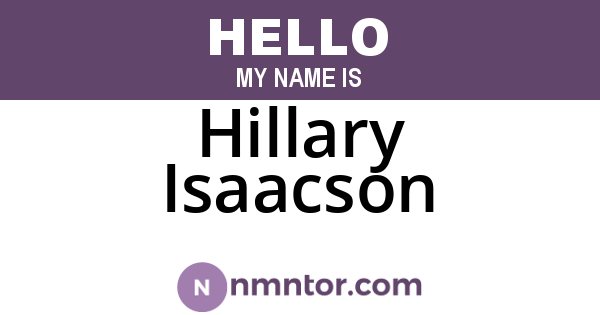Hillary Isaacson