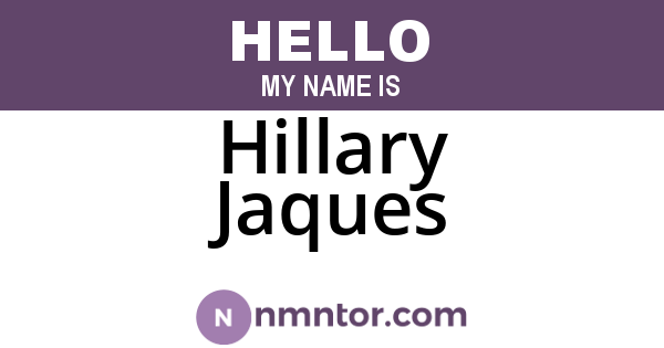 Hillary Jaques