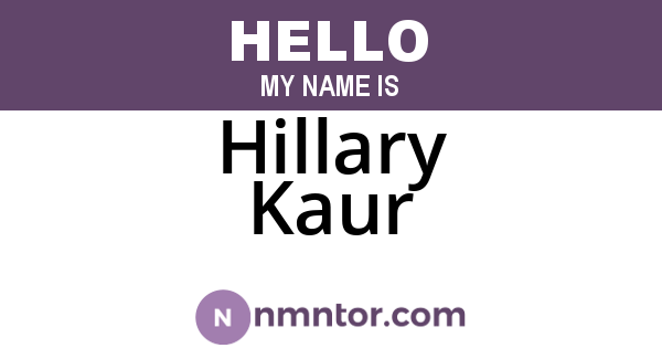 Hillary Kaur