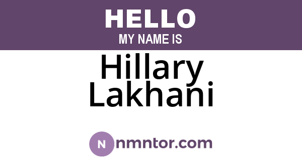 Hillary Lakhani
