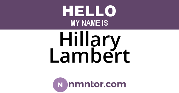 Hillary Lambert