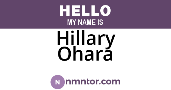 Hillary Ohara