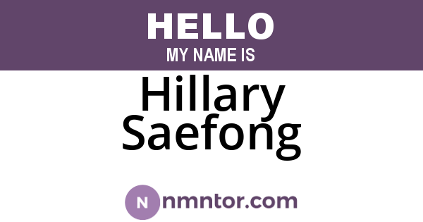 Hillary Saefong