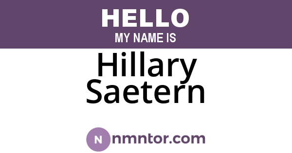 Hillary Saetern