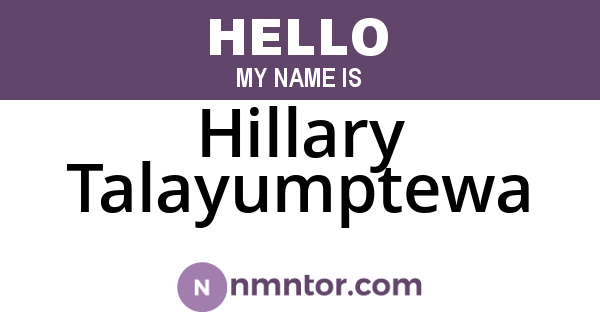 Hillary Talayumptewa
