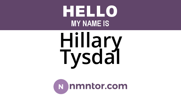 Hillary Tysdal