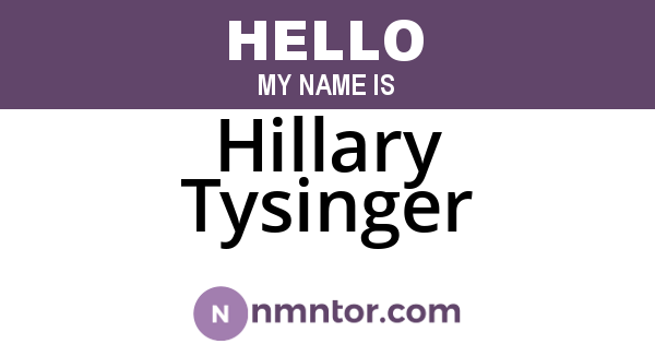 Hillary Tysinger