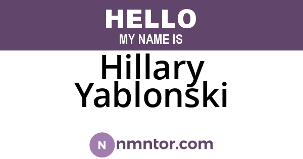 Hillary Yablonski