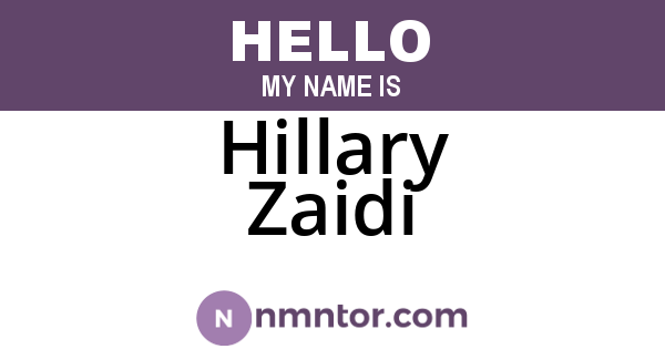 Hillary Zaidi