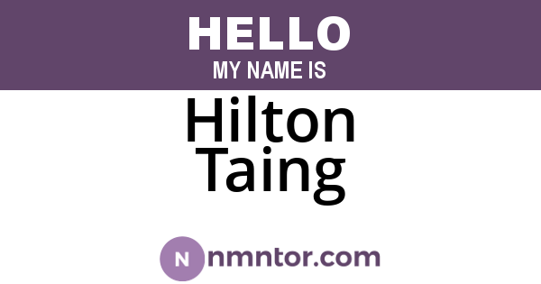 Hilton Taing
