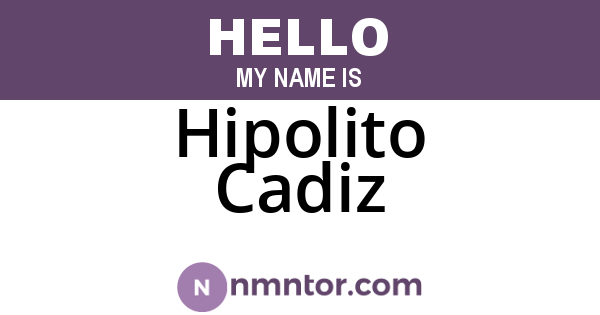 Hipolito Cadiz