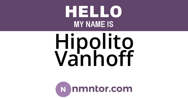 Hipolito Vanhoff