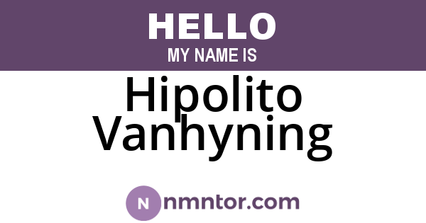 Hipolito Vanhyning