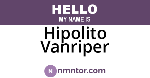 Hipolito Vanriper