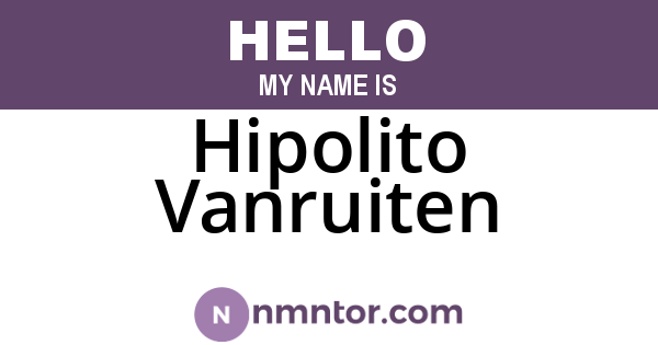 Hipolito Vanruiten