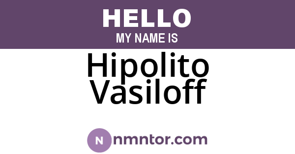 Hipolito Vasiloff