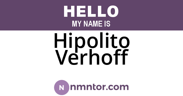 Hipolito Verhoff