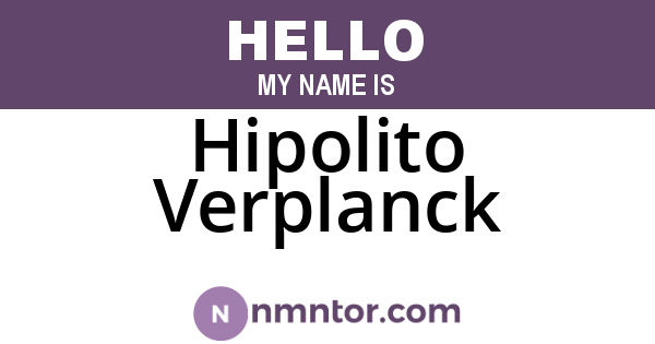 Hipolito Verplanck