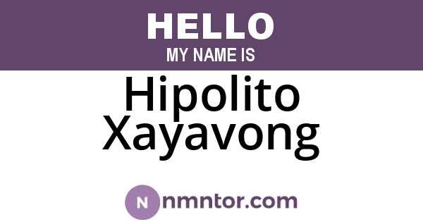 Hipolito Xayavong