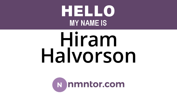 Hiram Halvorson