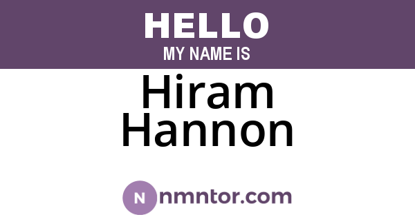 Hiram Hannon