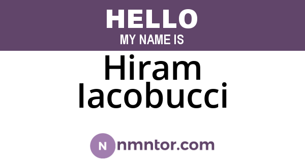 Hiram Iacobucci