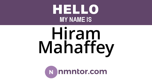 Hiram Mahaffey