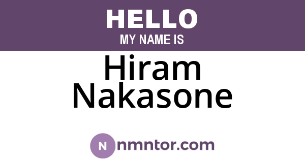 Hiram Nakasone