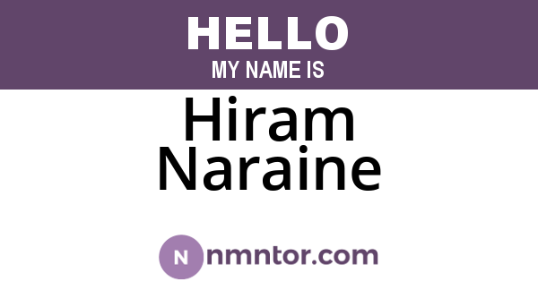 Hiram Naraine
