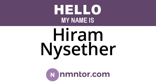 Hiram Nysether