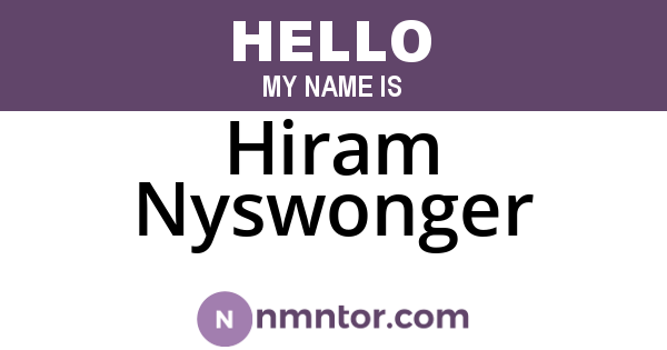 Hiram Nyswonger