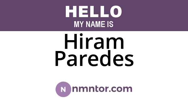 Hiram Paredes