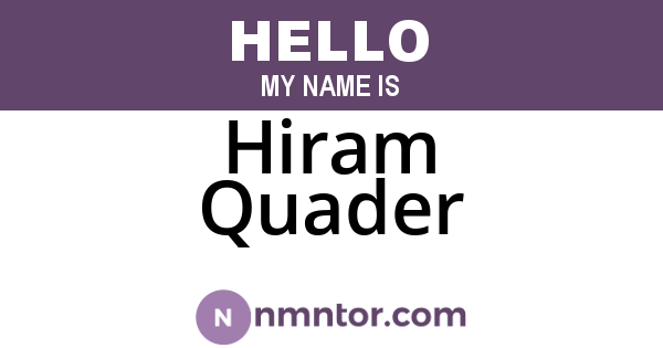 Hiram Quader
