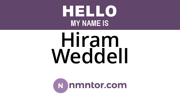 Hiram Weddell