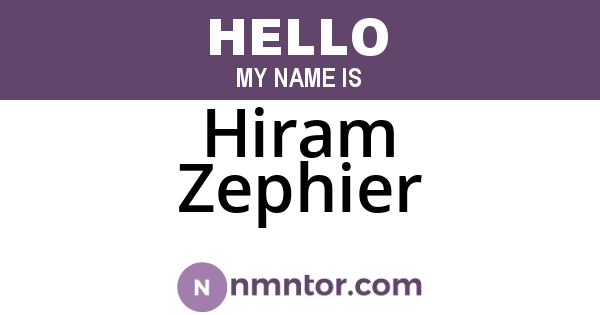 Hiram Zephier
