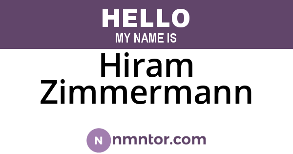 Hiram Zimmermann